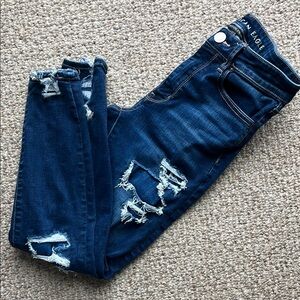 American Eagle Outfitters Blue High Rise Distressed Jeans